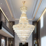 Modern Crystal Loft Chandelier for Luxury Attic Living Room