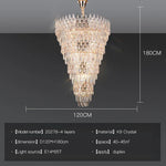 Crystal LED Chandelier | Long Stairway Villa Light | Modern Luxury Post Lamp