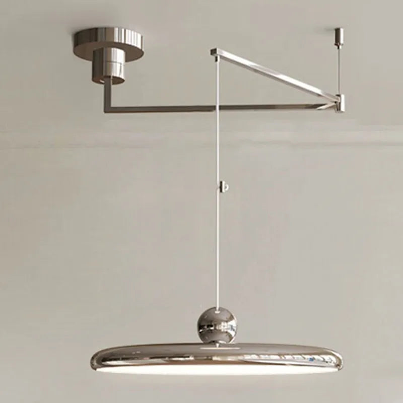 Cream Iron Art Chandelier LED Pendant Light for Bedroom Living Room