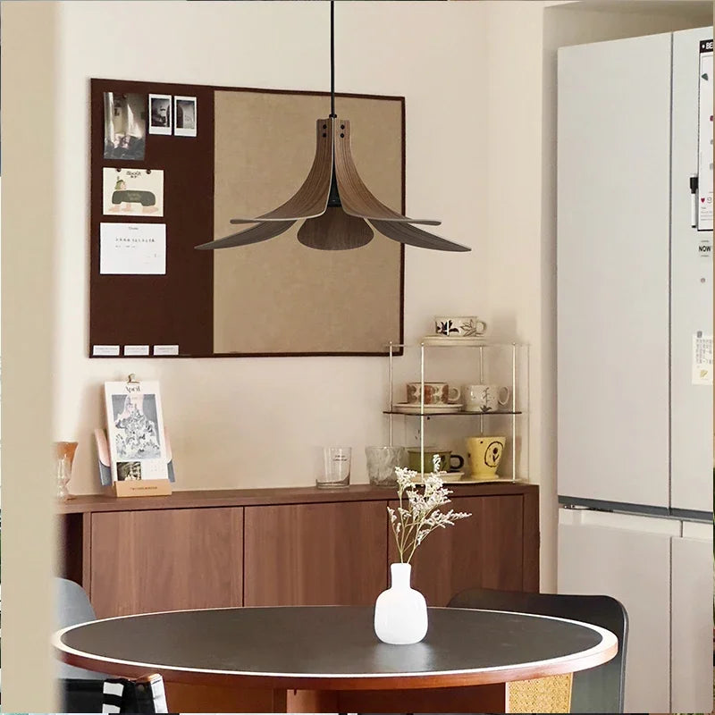 Nordic Wood Chandelier: LED Pendant Lamp for Home, Restaurant, and Bar