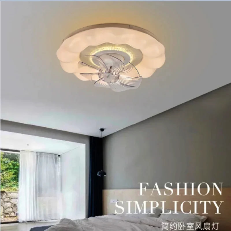 LED Fan Lights Ceiling Lamp with Remote Control - Three Colors, Dimmable for Bedroom-Living Room