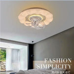 LED Fan Lights Ceiling Lamp with Remote Control - Three Colors, Dimmable for Bedroom-Living Room