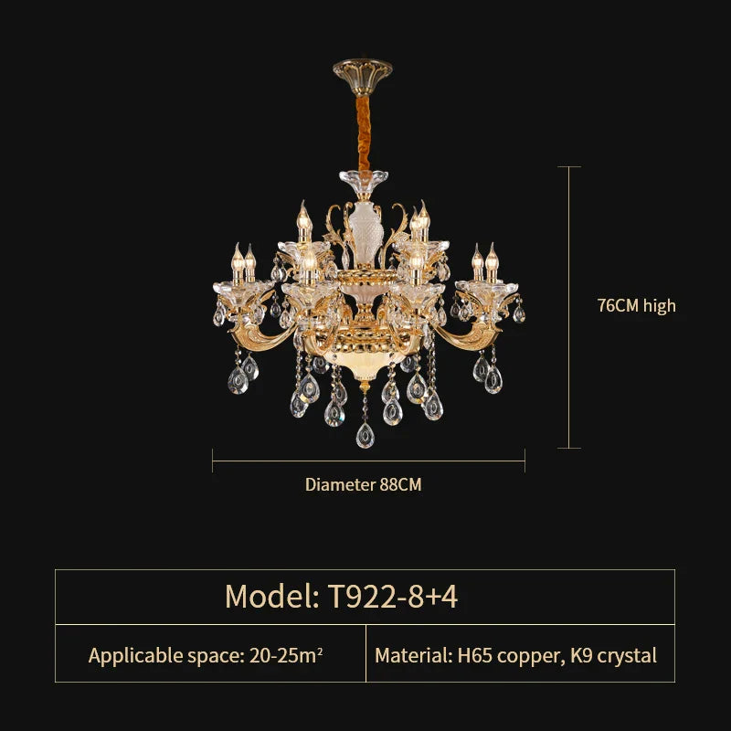 Elegant Crystal Chandelier for Living Room, Dining Room, and Bedroom