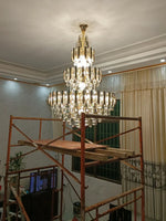 Crystal Loft Chandelier: Modern Luxury Pendant Light for Living Room or Hotel Lobby