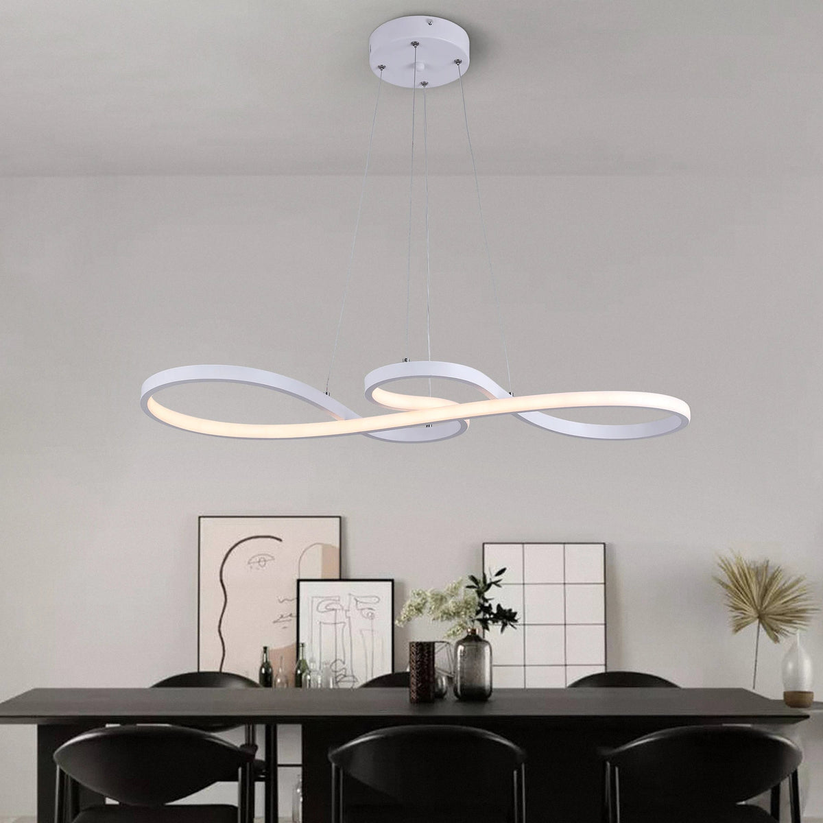 Acrylic Chandelier LED Ceiling Light Minimalist Design for Dining Room