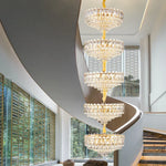 Crystal Duplex Chandelier: New Light Luxury Post-Modern Hall Lighting for High Living Room