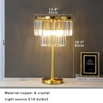 Crystal Table Lamp Gray - Elegant Bedroom Nightstand Lighting