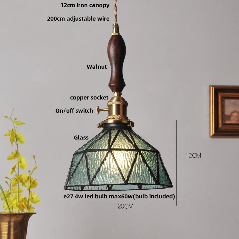 Afralia™ Blue Glass LED Pendant Light - Nordic Modern Hang Lamp