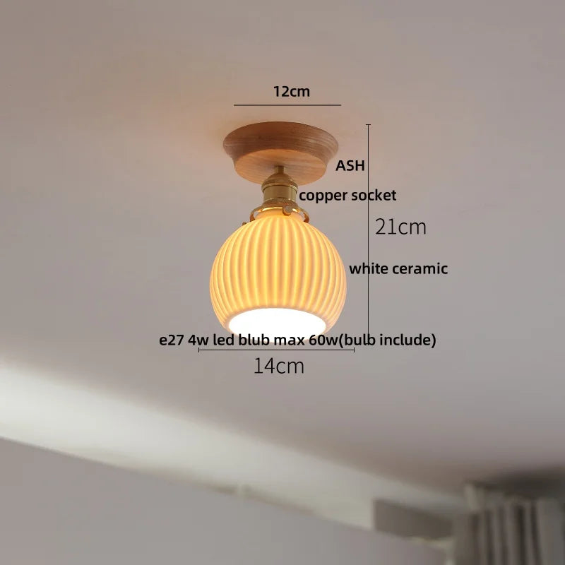 Nordic Modern White Flower Ceramic LED Ceiling Light by Afralia™