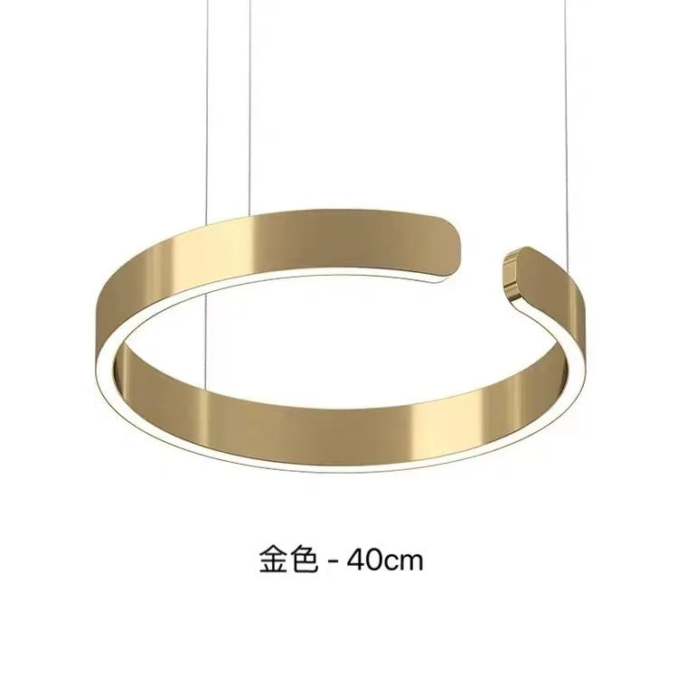 Rose Gold C-Shaped Pendant Light for Luxury Home Dining Room Hall