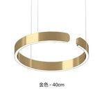Rose Gold C-Shaped Pendant Light for Luxury Home Dining Room Hall