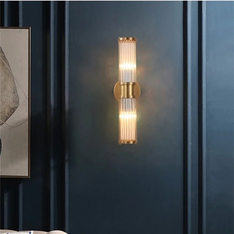 Crystal LED Gold Wall Sconce Modern Bedroom Decor Sconce Fixture