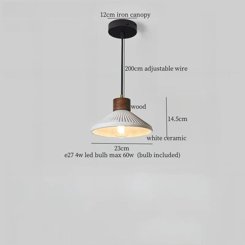 Nordic White Ceramic LED Pendant Light for Modern Living Spaces