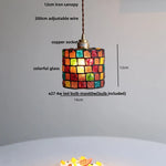 Glass LED Pendant Light Fixture, Modern Nordic Walnut Wood Hanging Lamp