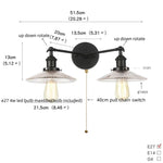 Black LED Wall Sconce 2-Head Lamp for Bedroom Bathroom Mirror