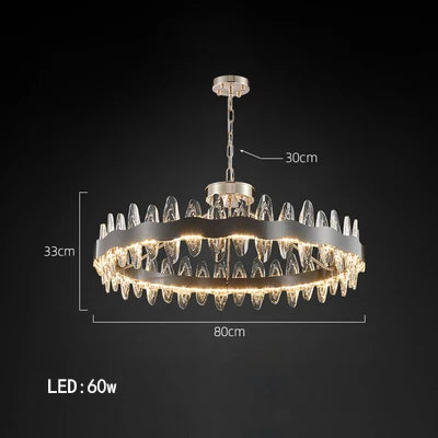 Luxury LED Chandelier Black Crystal Modern Suspension Island Dining Lamp