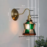 Afralia™ Blue Glass Copper LED Wall Light Fixture Stair Bar Restaurant Bedroom E27