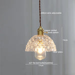 Copper Glass Chandelier LED Pendant Lights for Dining Room Bedroom Bar