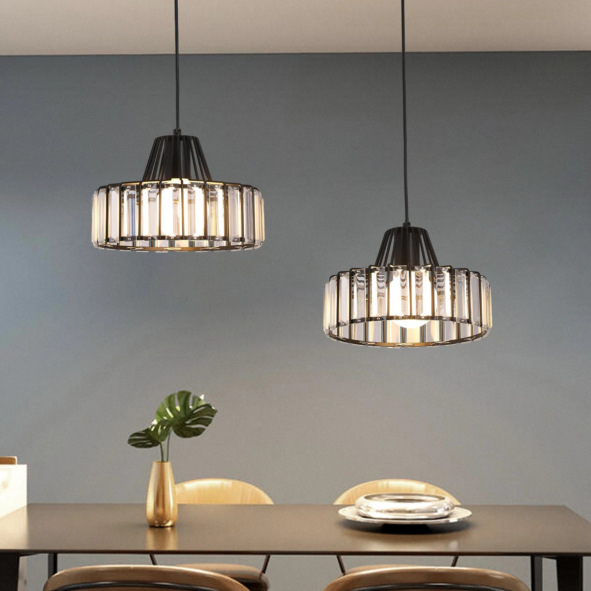 K9 Crystal Pendant Chandelier Modern Living Room Ceiling Lamp LED Hall Decor