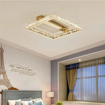 Crystal LED Ceiling Chandelier: Smart Dimmable Bedroom Lighting Fixture