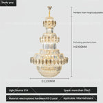 Crystal Chandelier: Villa High Living Room Luxury Lighting