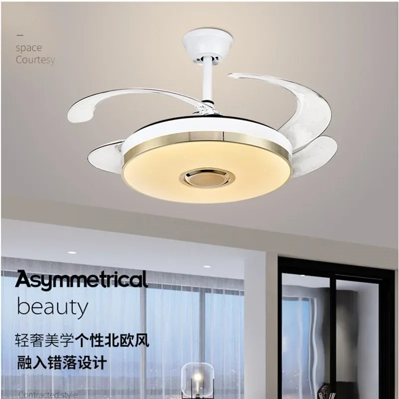 Luminous Light Ceiling Fan with Bluetooth Speaker Remote Control