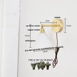 Clear Glass LED Wall Lights Pull Chain Switch Modern Bedside Lamp