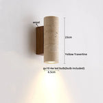 Yellow Travertine LED Wall Lamp Round Bedside Light Fixtures