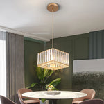 Mini Gold/Black Crystal Pendant Light: Modern Luxury Ceiling Hanging Lamp for Dining Room