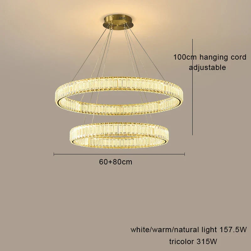 Crystal Chandelier Pendant Lamps for Home Decor and Modern Living Room Lighting
