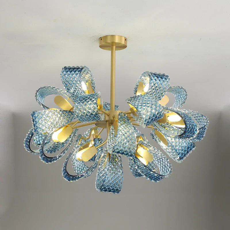 Blue Queen Crystal Glass Chandelier for Staircase Lighting