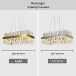 Crystal LED Pendant Light Chrome/Gold Luxury Chandelier for Kitchen Living Room.