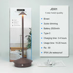 Pina Pro Rechargeable LED Touch Table Lamp for Dining, Hotel, Bar & Coffee