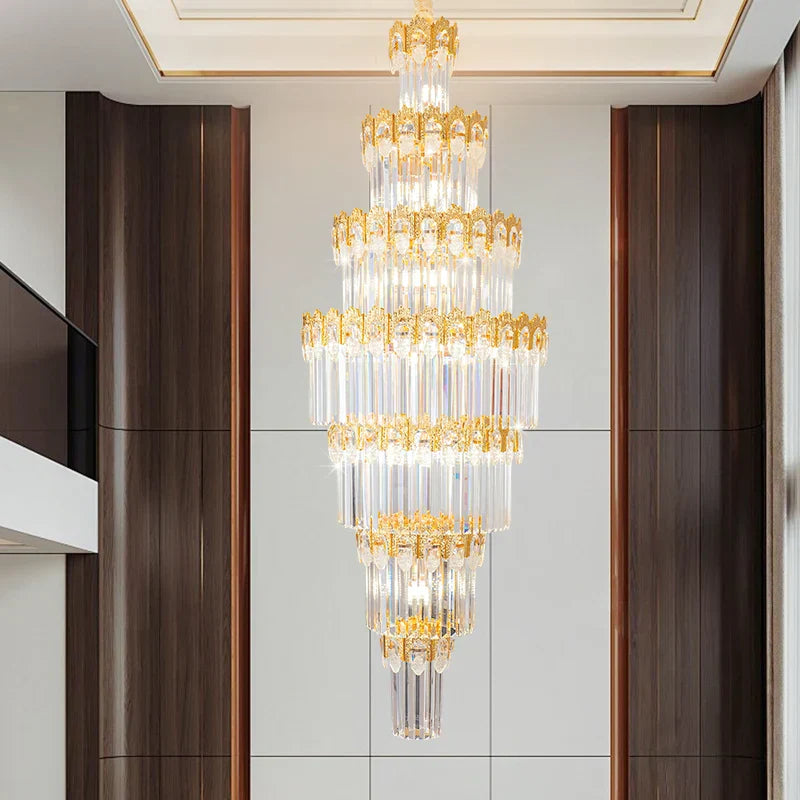 Crystal Staircase Chandelier: Luxurious European Style for Villa Living
