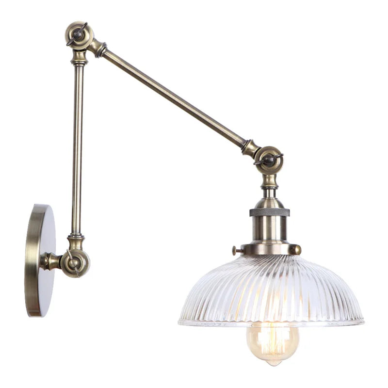 Vintage Loft Glass Swing Arm Wall Lamps