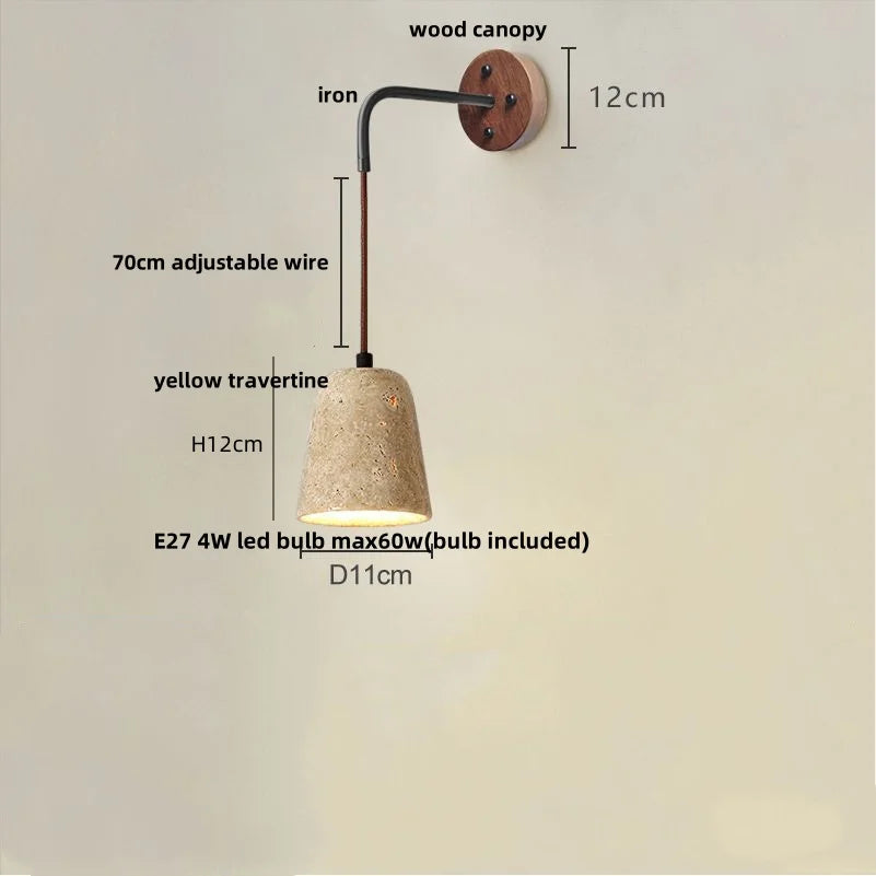 LED Travertine Stone Wall Lamp - Modern Nordic Stair Light