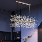 Rectangle Crystal Chandelier - Mid-century Art Deco Long Hanging Lamp