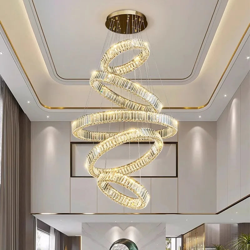 Crystal Chandelier Pendant Light for Living Room, Staircase, and Ceiling - Luxury Indoor Lighting