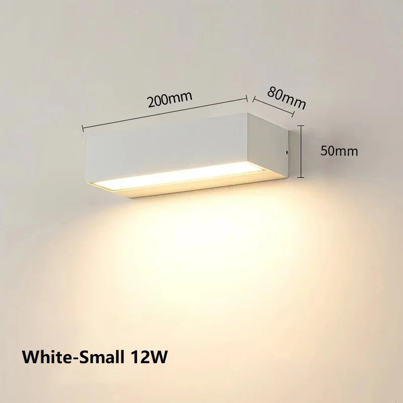 Outdoor Waterproof LED Wall Lights for Balcony Patio Garden Porch, Aluminum, 12W 18W 30W