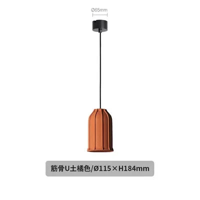 Nostalgic Industrial Cement Pendant Lamp Orange Hanging Light for Home Decor