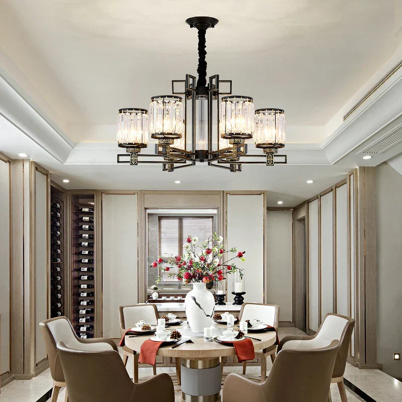 Crystal Chandelier: Elegant Chinese Style Lighting for Living Room, Bedroom, and Study