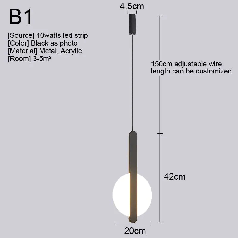 Nordic LED Pendant Light Fixture for Indoor Lighting in Living Room, Kitchen, Dining
