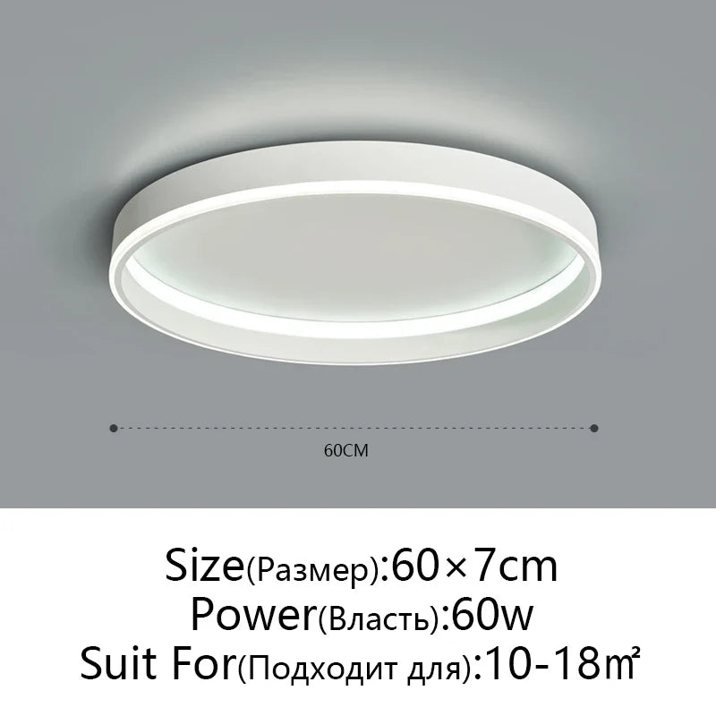 Round Bedroom LED Ceiling Light Modern Home Decor Minimalist Living Room Lighting