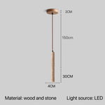 Stone Pendant Lamp: Bedroom Kitchen LED Lighting Fixture