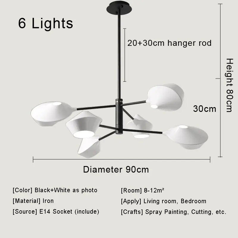 Modern LED Chandelier: Nordic Design Ceiling Light for Bedroom, Living Room, Kitchen, Dining Room