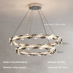 Crystal Chandelier Pendant Light - Dimmable Modern Luxury LED Chrome Luminaria
