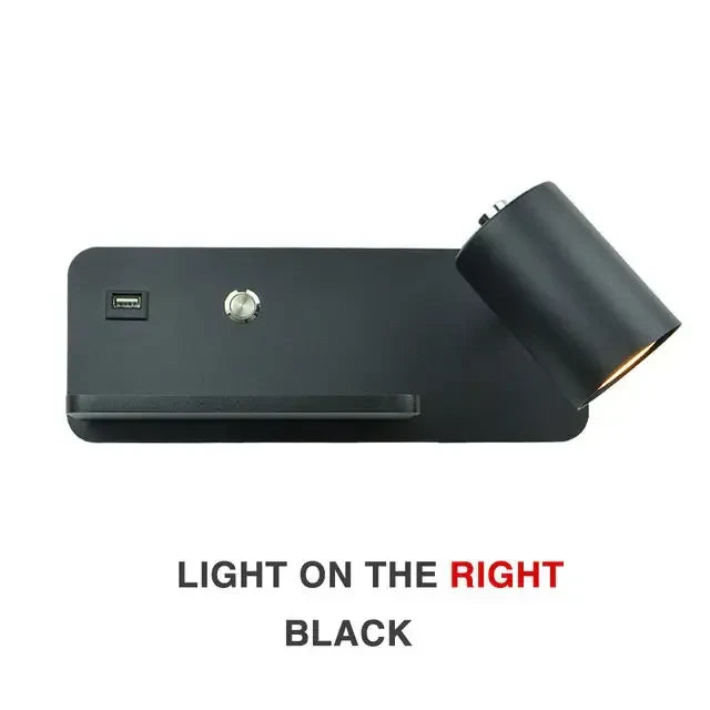 Wireless Charging Wall Lamp USB GU10 5W Switch Sconce for Modern Interior Lighting