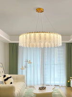 French Cream Wind Crystal Chandelier 2024 - Modern & Romantic Lighting for Living, Bedroom, Dining
