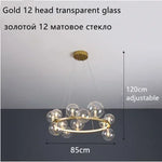 Glass Ball LED Chandelier: Modern Nordic Style for Living, Dining, Kitchen, Study