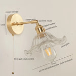 Nordic Glass LED Wall Lamps Copper Arm Wandlamp